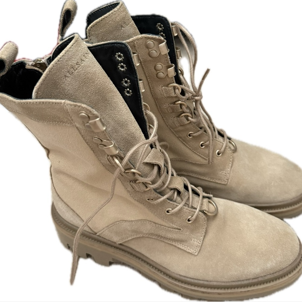 All Saints Tan Combat Boots